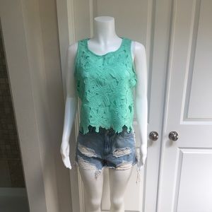 Teal floral top